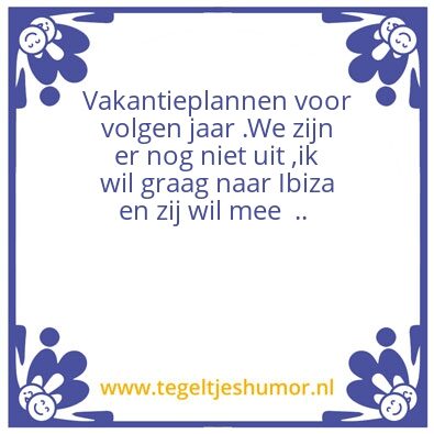 Tegeltje: Vakantie 2020