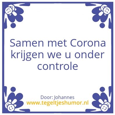 Tegeltje: Corona