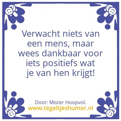 Tegeltje: Verwachting
