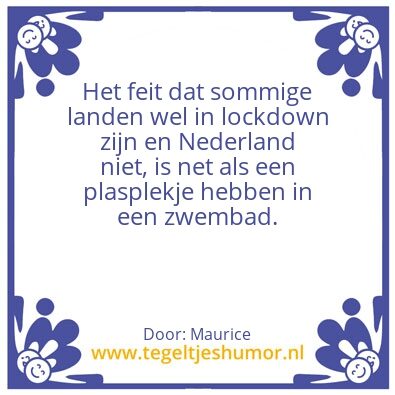 Tegeltje: Corona wijsheid
