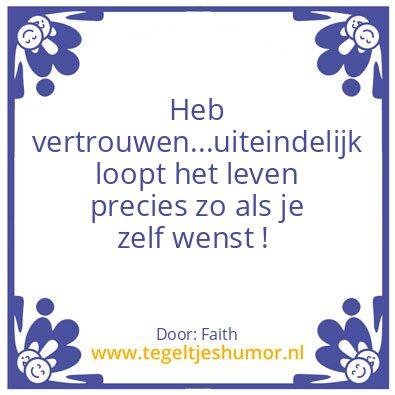 Tegeltje: Vertrouwen