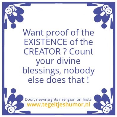 Tegeltje: Count your blessings !