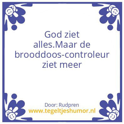 Tegeltje: Brooddoos Controleur