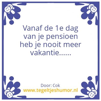Tegeltje: Pensioen