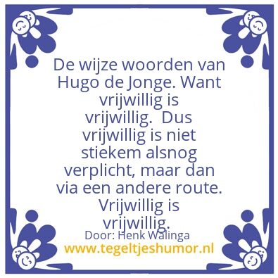 Tegeltje: Vrijwillig