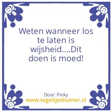 Tegeltje: Loslaten