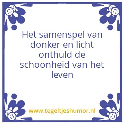 Tegeltje: Donker en licht
