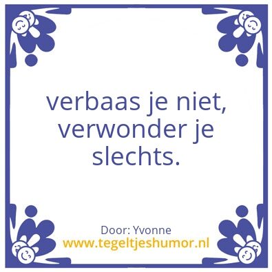 Tegeltje: verbazing