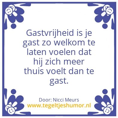 Tegeltje: Gastvrijheid