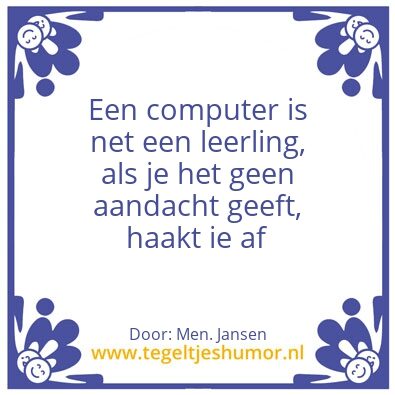 Tegeltje: Computer