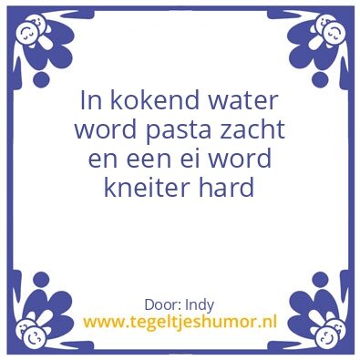 Tegeltje: Kokend water