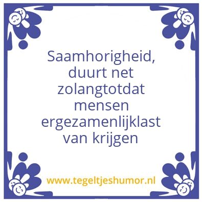Tegeltje: Saamhorigheid