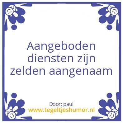 Tegeltje: aangeboden diensten
