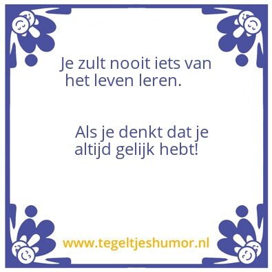 Tegeltje: Gelijk