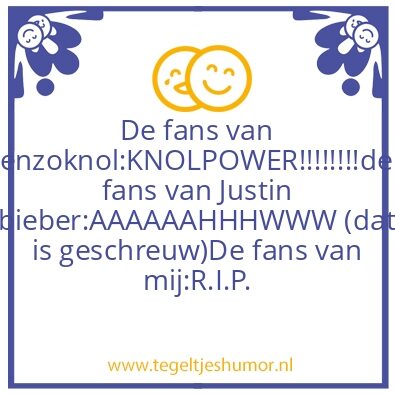Tegeltje: Soorte fans