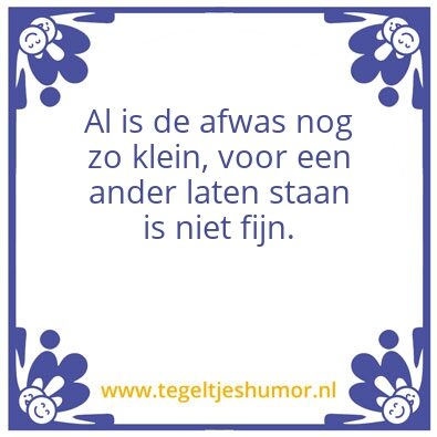 Tegeltje: Afwassen