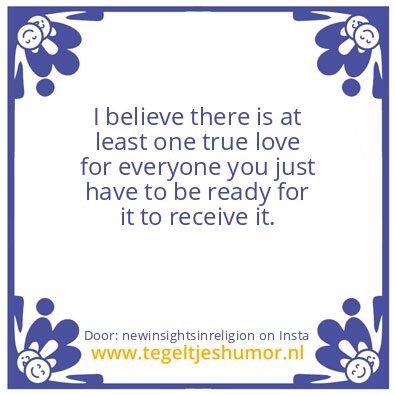 Tegeltje: One True Love.