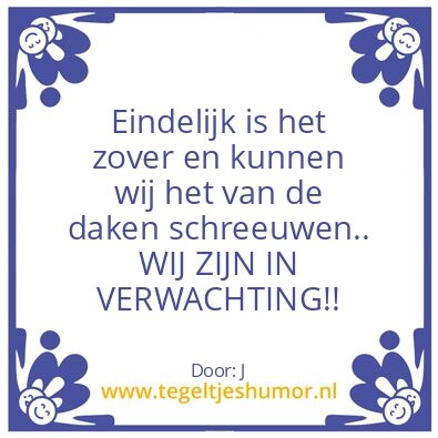 Tegeltje: Zwanger