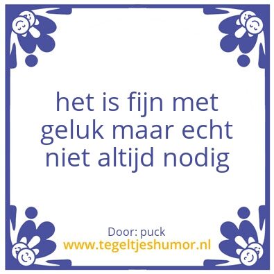 Tegeltje: geluk