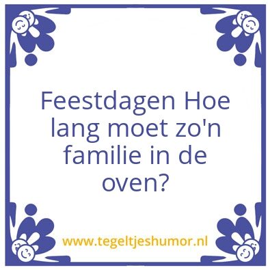 Tegeltje: Feestdagen