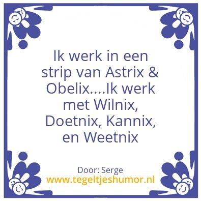 Tegeltje: NIX