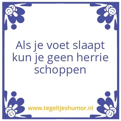 Tegeltje: slapende voet