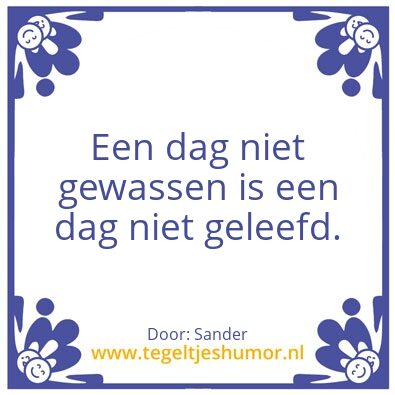 Tegeltje: Wassen
