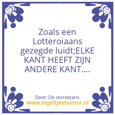 Tegeltje: Terzijde