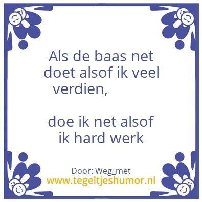 Tegeltje: verdienen