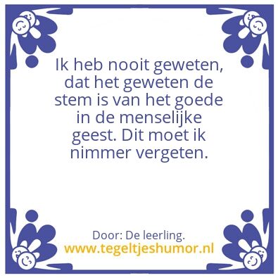 Tegeltje: Geweten.