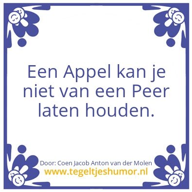 Tegeltje: appels en peren