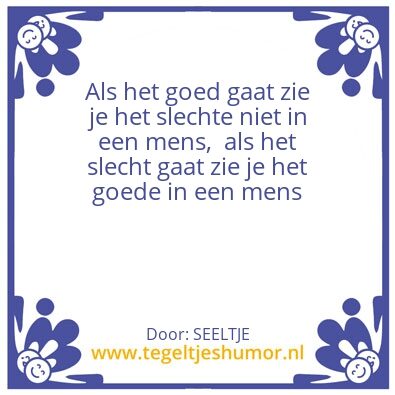 Tegeltje: Goed en slecht