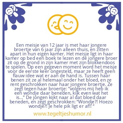 Tegeltje: Eerste keer ongesteld