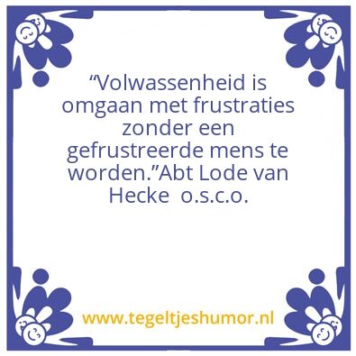 Tegeltje: Frustraties