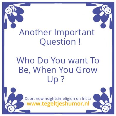 Tegeltje: Another Important Question !