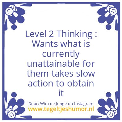 Tegeltje: Level 2 Thinking