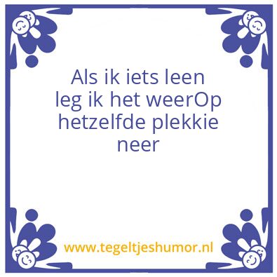 Tegeltje: Spullen lenen