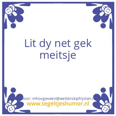 Tegeltje: Gekte