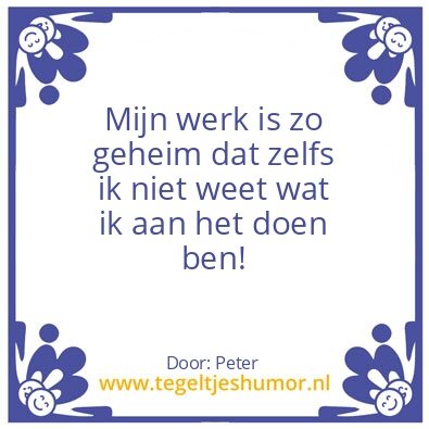 Tegeltje: werk
