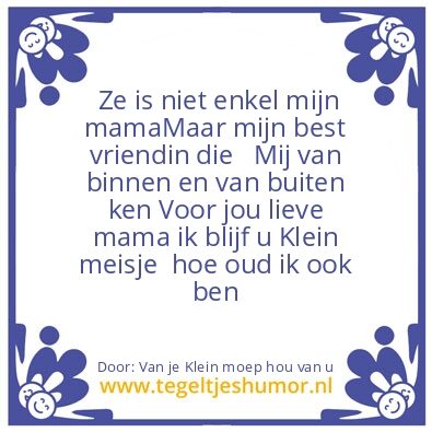 Tegeltje: Mijn mama