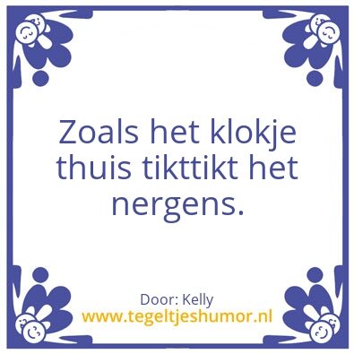 Tegeltje: Klokje