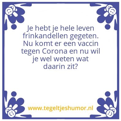 Tegeltje: Corona