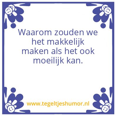 Tegeltje: makkelijk