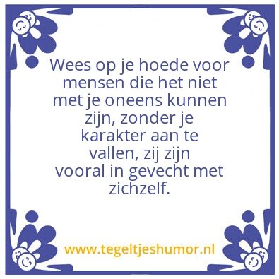 Tegeltje: Wees op je hoede