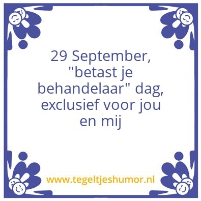Tegeltje: 29 September