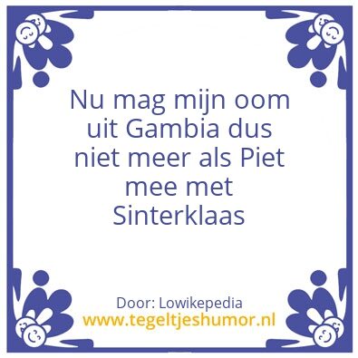 Tegeltje: Zwarte Piet
