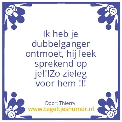 Tegeltje: Dubbelganger