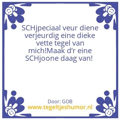 Tegeltje: Verjaardag