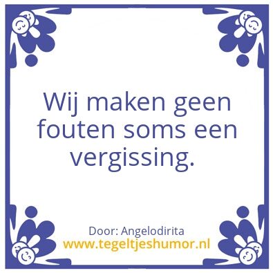 Tegeltje: Foutje bedankt