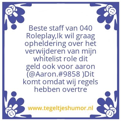 Tegeltje: 040 roleplay